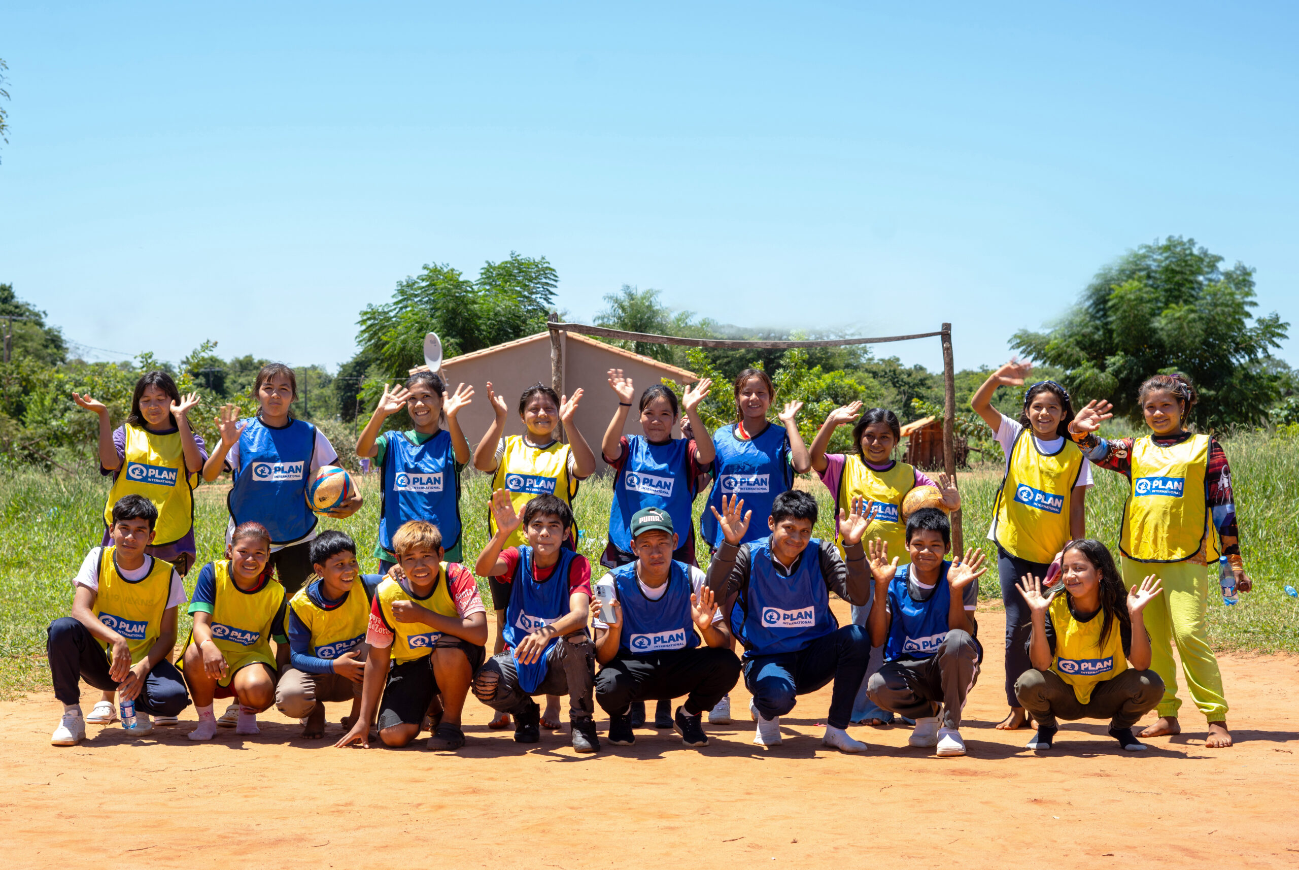Girls in the Joaju League on the soccer field.