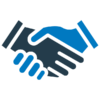 Icon graphic of hands shaking