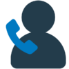 Icon graphic of person on phone