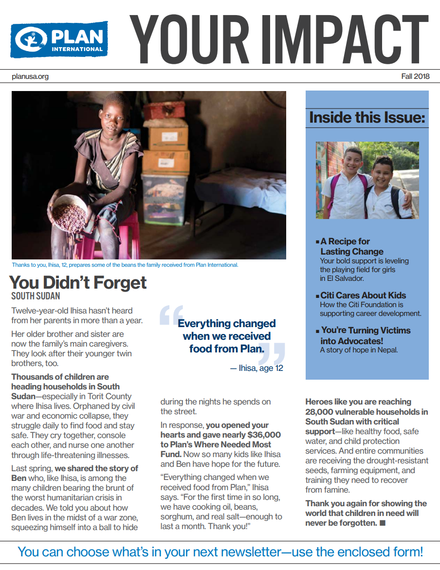 Fall 2018 Your Impact newsletter cover