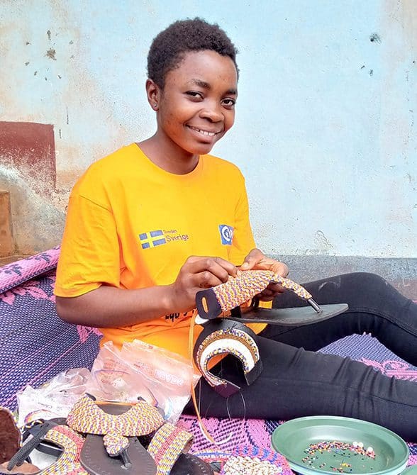 Girl Making a Shoe