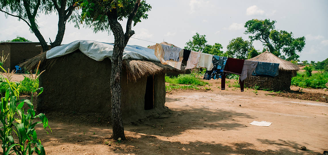 Photo of home in Bidi Bidi refugee camp