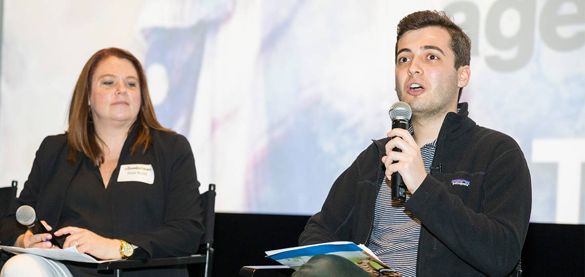 Josh leads a conversation on gender equality with young people at Nickelodeon’s studio in Burbank, CA.