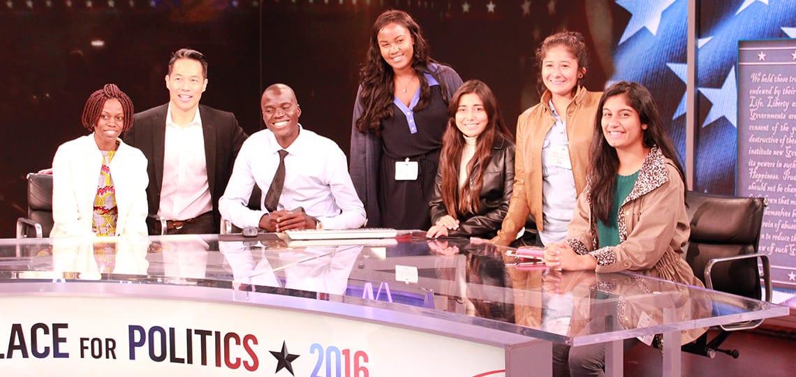 YAB members at the Race for Politics 2016 news desk 