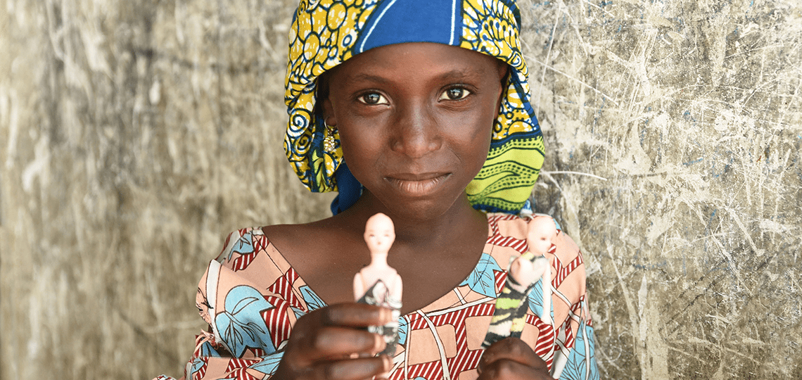 Girl in an internally displaced persons camp (IDP camp) in Nigeria, Africa
