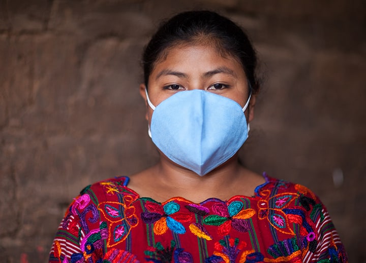 Girl With Mask To Protect From COVID-19