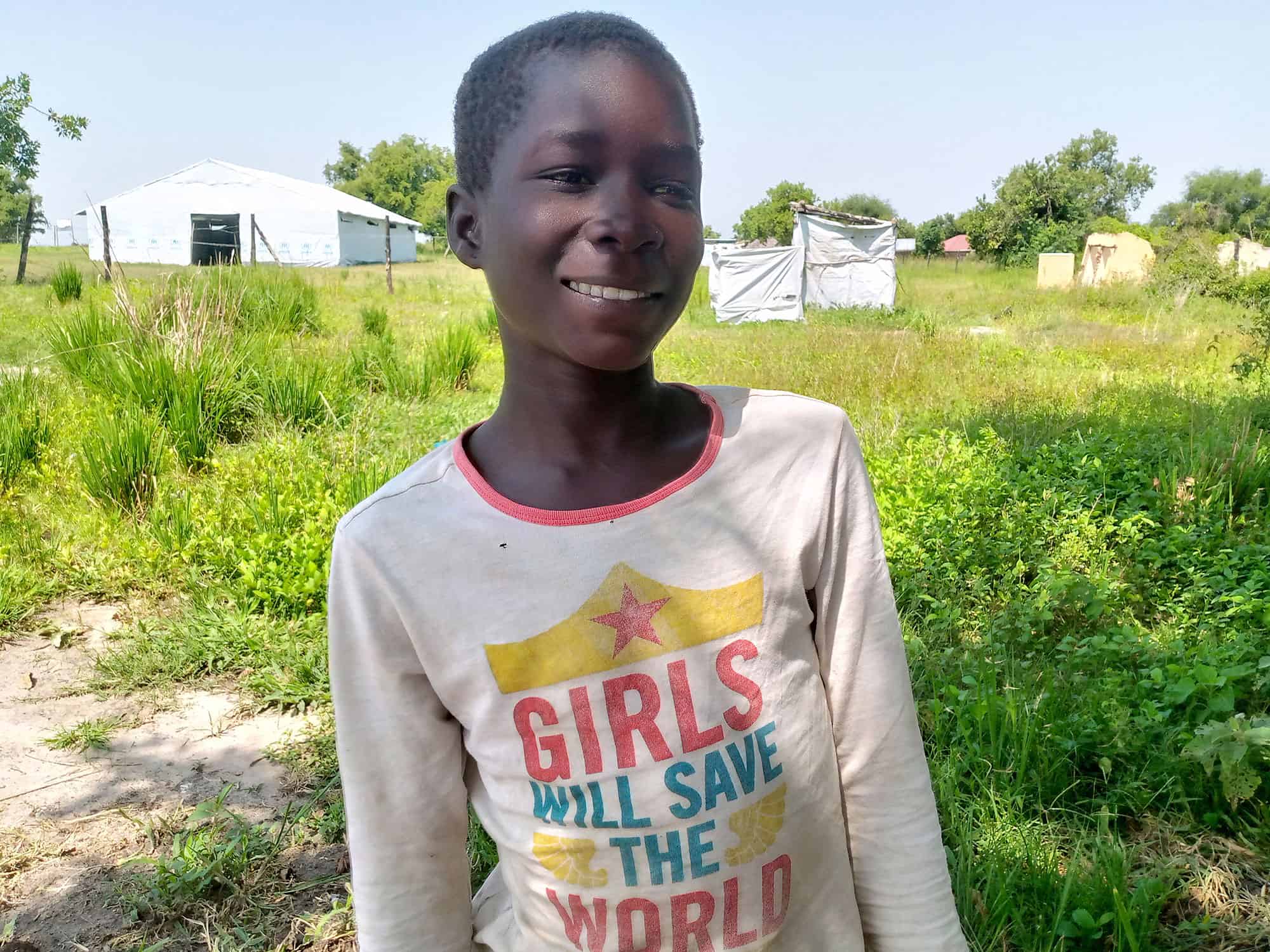 Rita, a girl refugee from South Sudan in Uganda