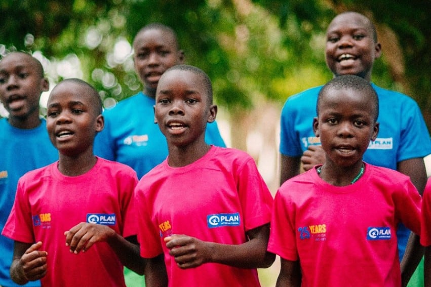 Young boys and girls in Uganda