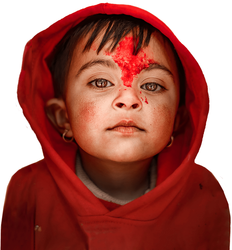 Girl with red hoodie