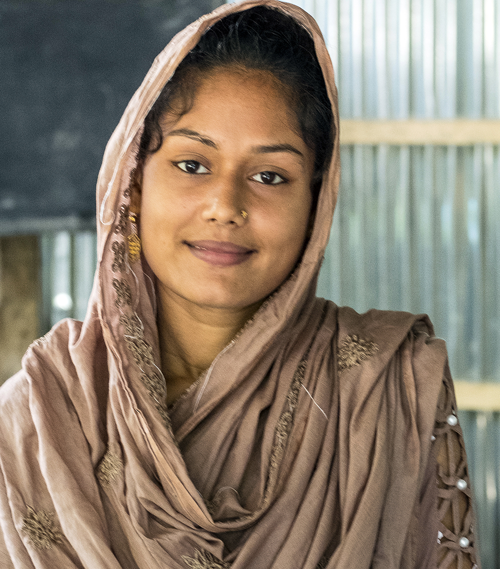 Portrait of Tanzila, a young woman in Bangladesh