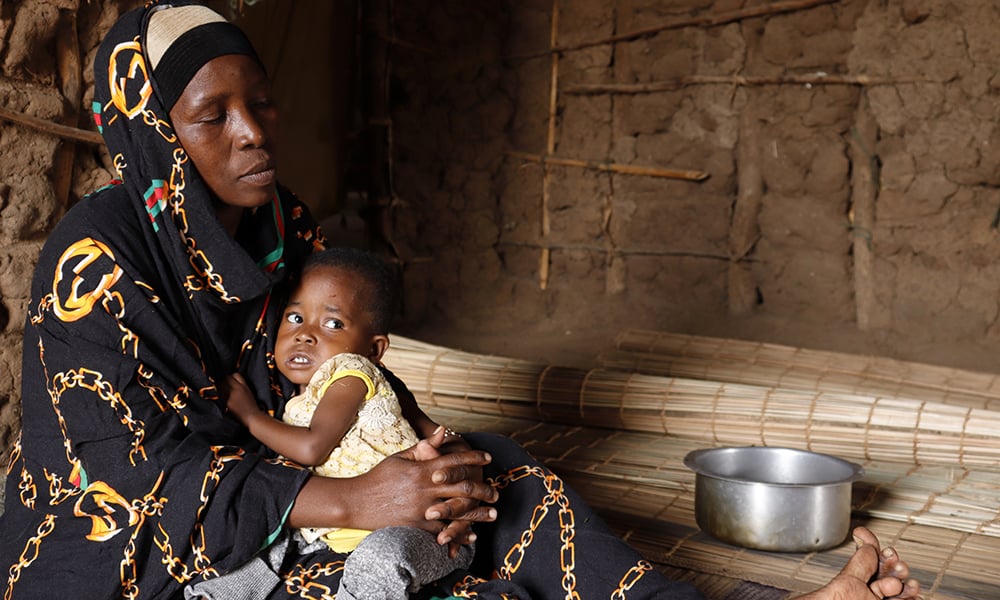 Safina is struggling to keep her children fed, and especially worries about her 18-month-old daughter.