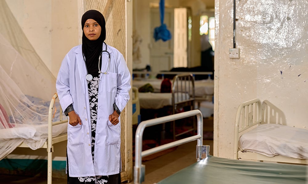 Hamda works with severely malnourished children, most of whom are under age 5.
