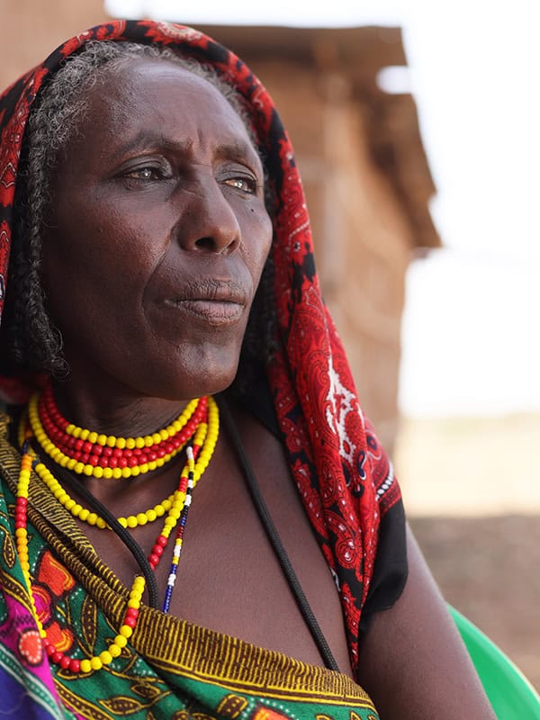 Huse from Ethiopia used to have close to 100 cattle, but now only two have survived. 