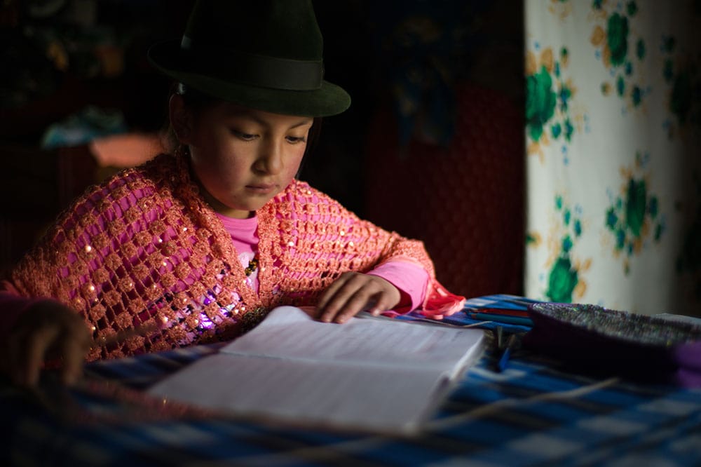 Math is one of Vivian’s favorite subjects. She practices by counting farm animals while she does her chores. 